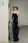 MUTEDANCE velvet embroidered suspender skirt MD24SS31